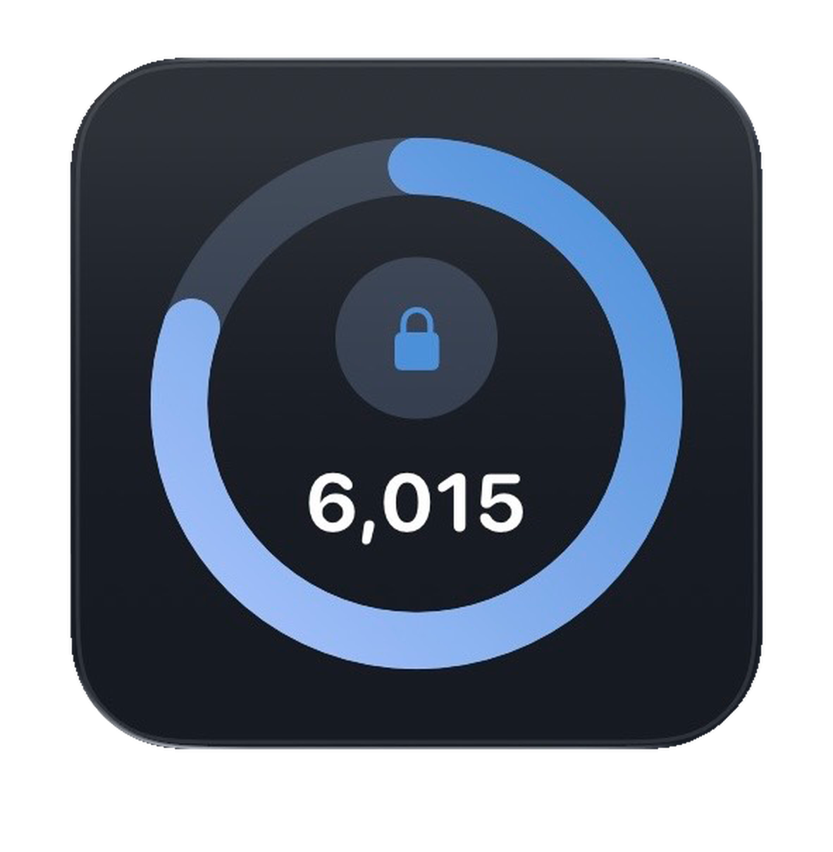 WalkBlock Home Screen widget showing steps left with a lock ring